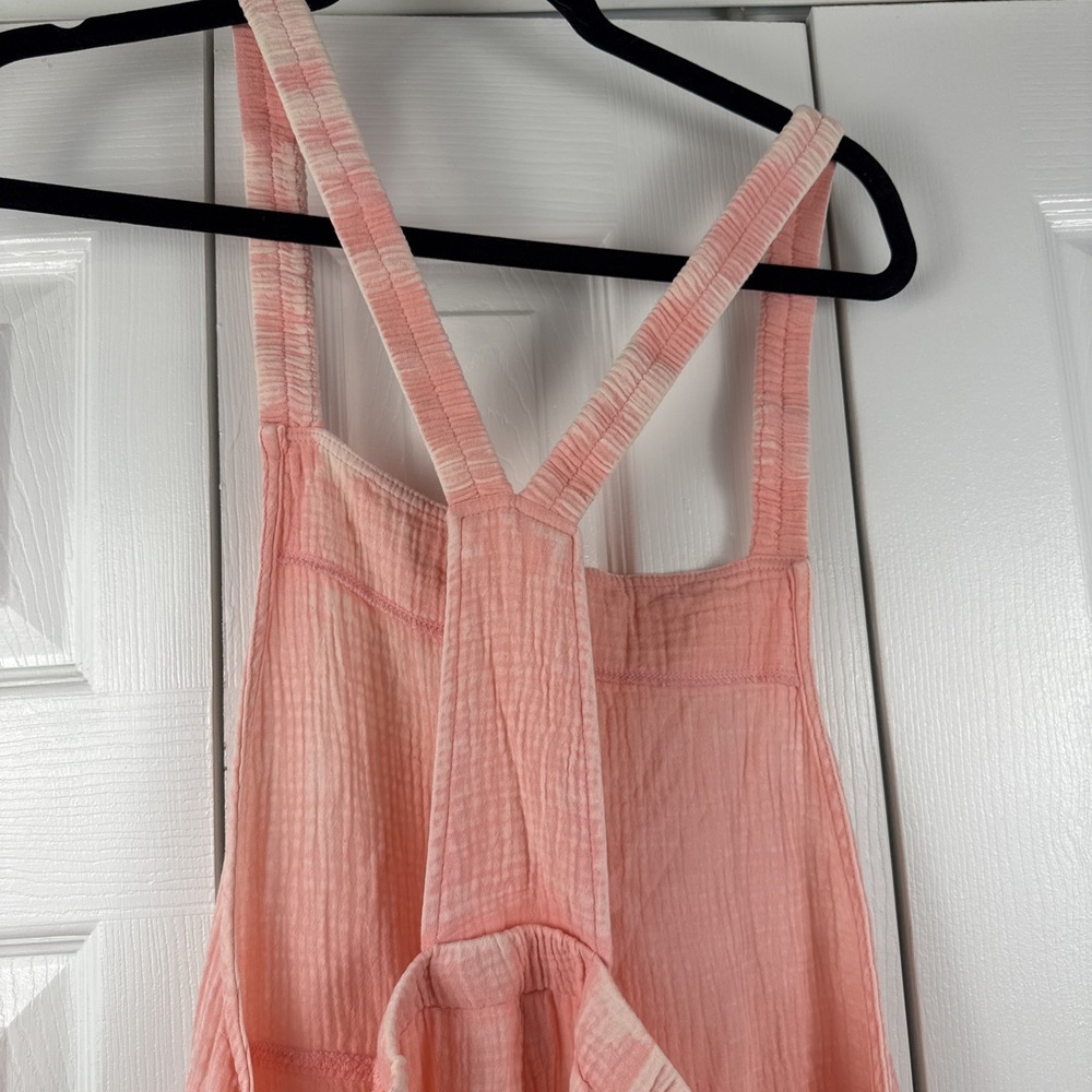 Zenana Coral Washed Double Gauze Wide Leg Overalls Size Large NWOT BOHO - Picture 8 of 12